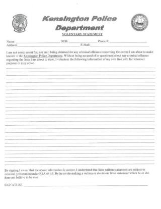 Voluntary Statement Form 